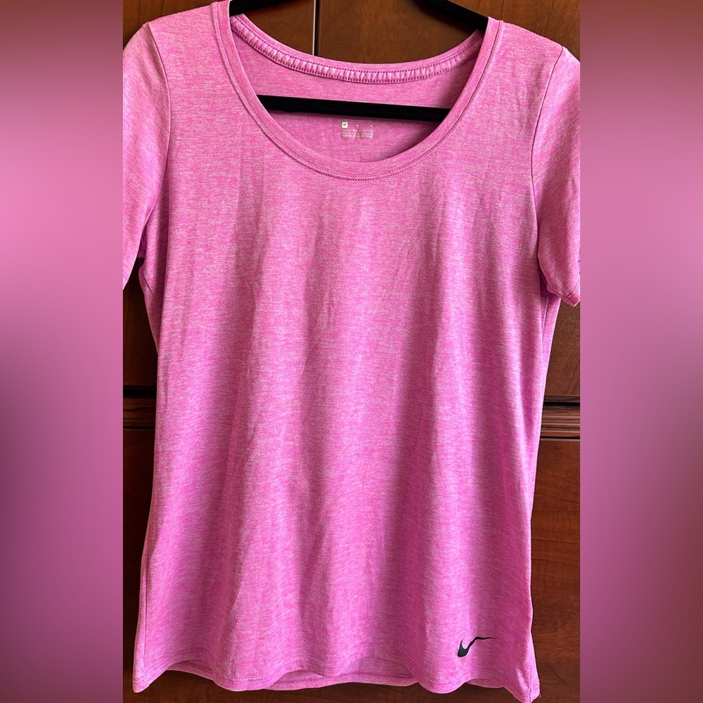 Excellent Condition Nike Dri Fit Heather Pink Shirt Size Med